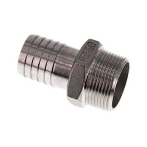 Hexagonal hose nipple 0 3/4" 1.4401