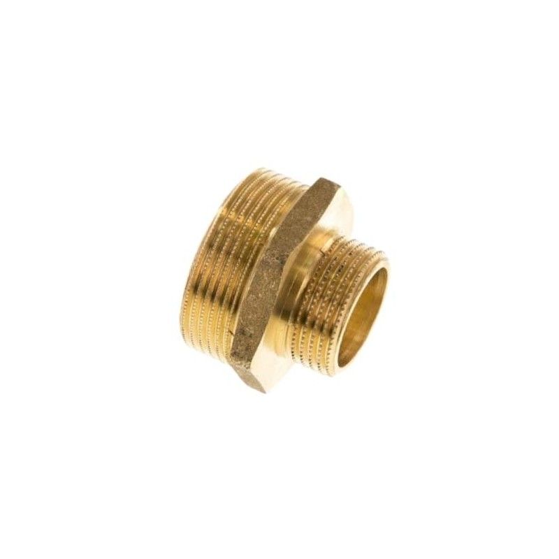 Double nipple G 1 1/2"-G 1 1/4", 16 bar Brass/Red