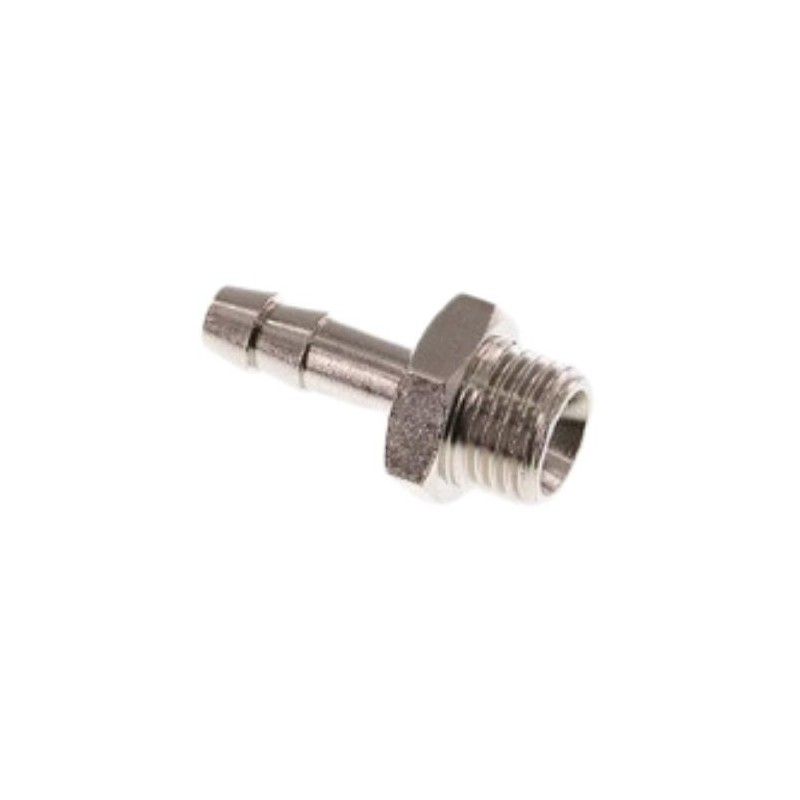 3/8" išorinio BSP sriegio antgalis į žarną ID 12 mm, nikeliuotas žalvaris