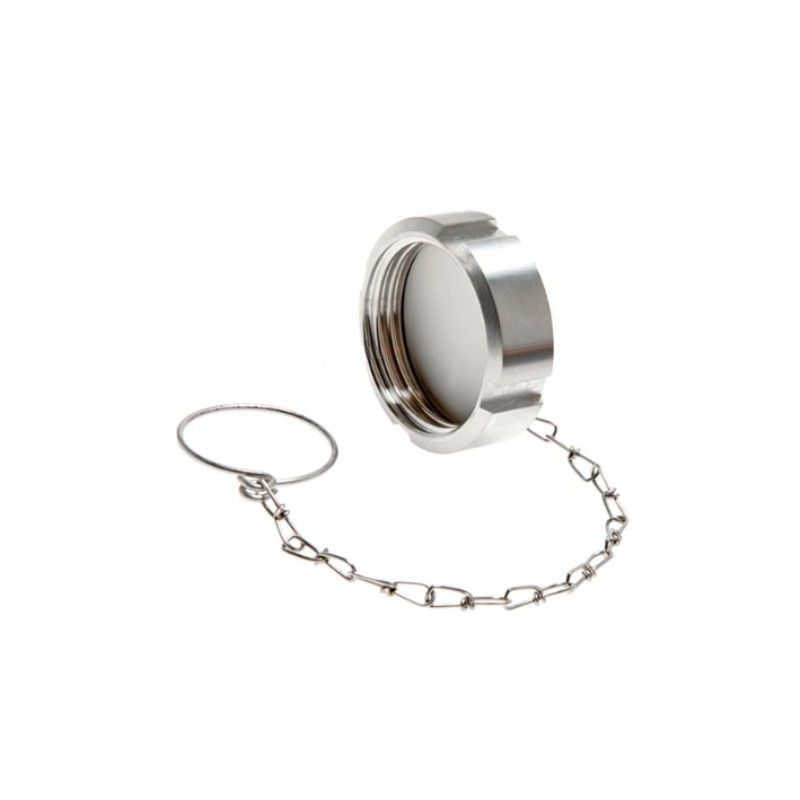 DIN 11851 cap nut male thread 78x1/6" with a chain