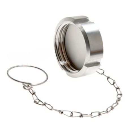 DIN 11851 cap nut with male thread 95x1/6" with a chain