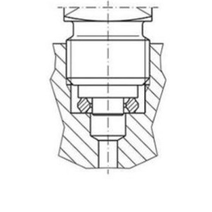 1/4" vidus, žiedas hidraulinio manometro sandarinimui, centravimas vidumi, plienas