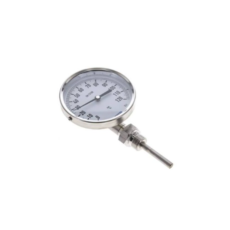 Termometras nuo 0⁰C iki +120⁰C, Ø100, 1/2   apatinis pajungimas, matavimo steibas L 63mm