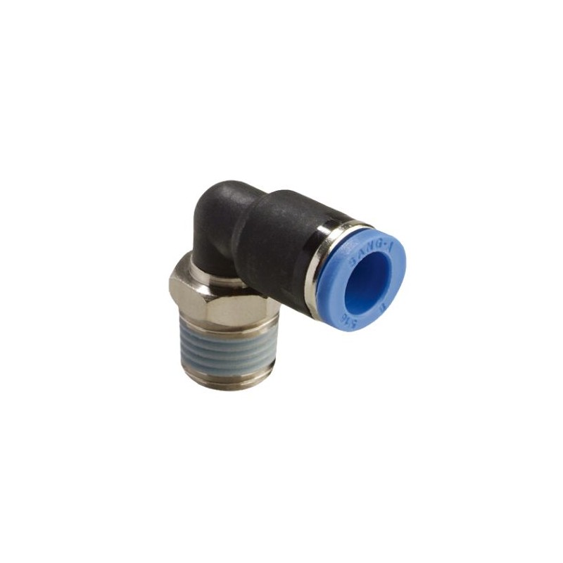 1/2   BSP išorinio sriegio, greita pneumatinė jungtis, L-forma, OD 16mm