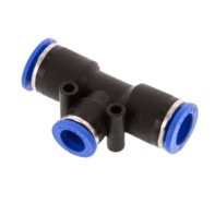 Greita pneumatinė jungtis, T-forma, 2x OD 10mm ir OD 8mm