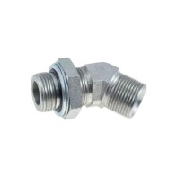 BSP 3/8" male threads elbow 45° coupling with fixation nut