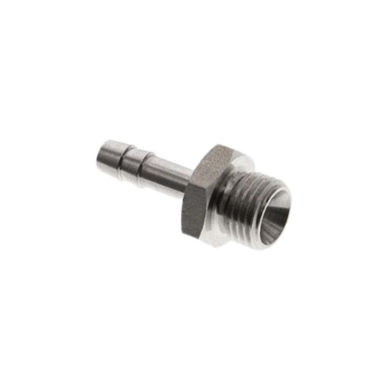 1/2" male BSP thread fitting to hose ID 19 mm, stainlees steel