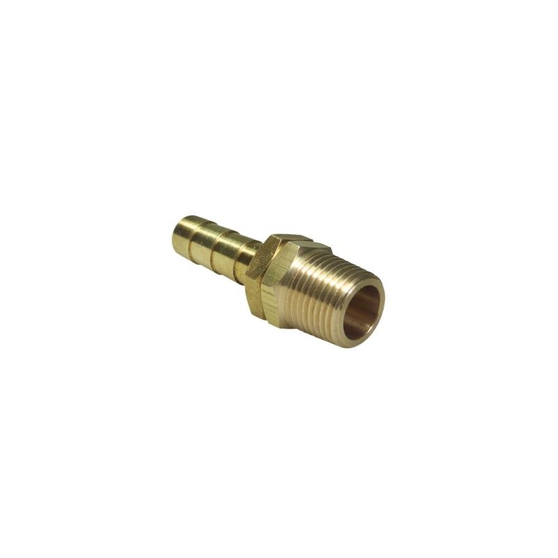 1/2" male BSPT swivel thread fitting to hose ID 13 mm, brass