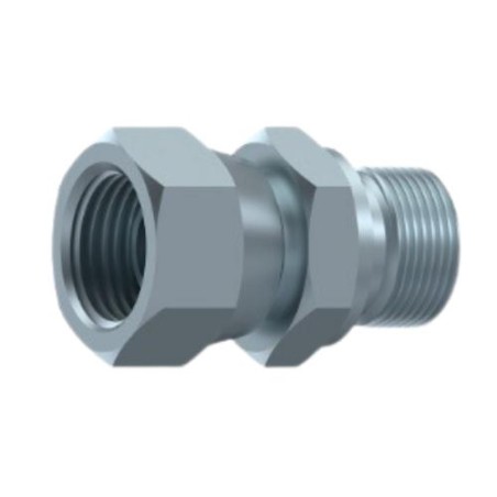 BSP 3/8" - BSP 1/2" male and female threads straight coupling