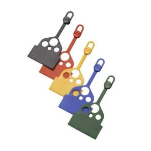 Tepimo taško kamštelis su etikete, žalias