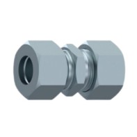 M16x1 male thread straight coupling to tube OD 12 mm, with 2 nuts and bushs