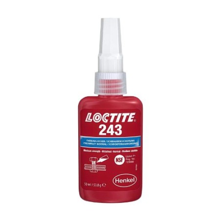 Loctite 243 mėlyni sriegių fiksavimo klijai, vidutinio stiprumo 50ml