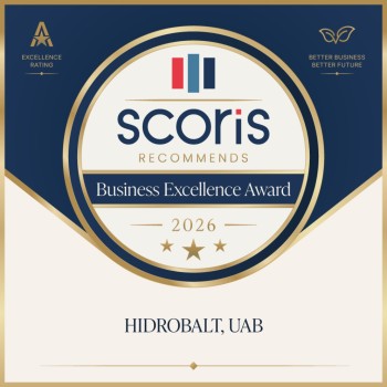 HIDROBALT “Scoris Business Excellence Award 2026” un “Alytaus miesto TOP 100 2026” novērtējumi