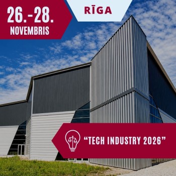 Aicinājums uz izstādi “Tech Industry 2026” Rīgā – Hidrobalt Latvija, 1. halle, stends L-21